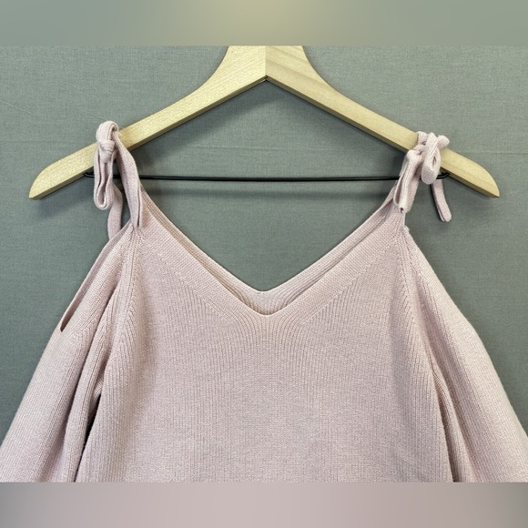 LOFT Pink Off-the-Shoulder Sweater with Knit Texture - Picture 2 of 7